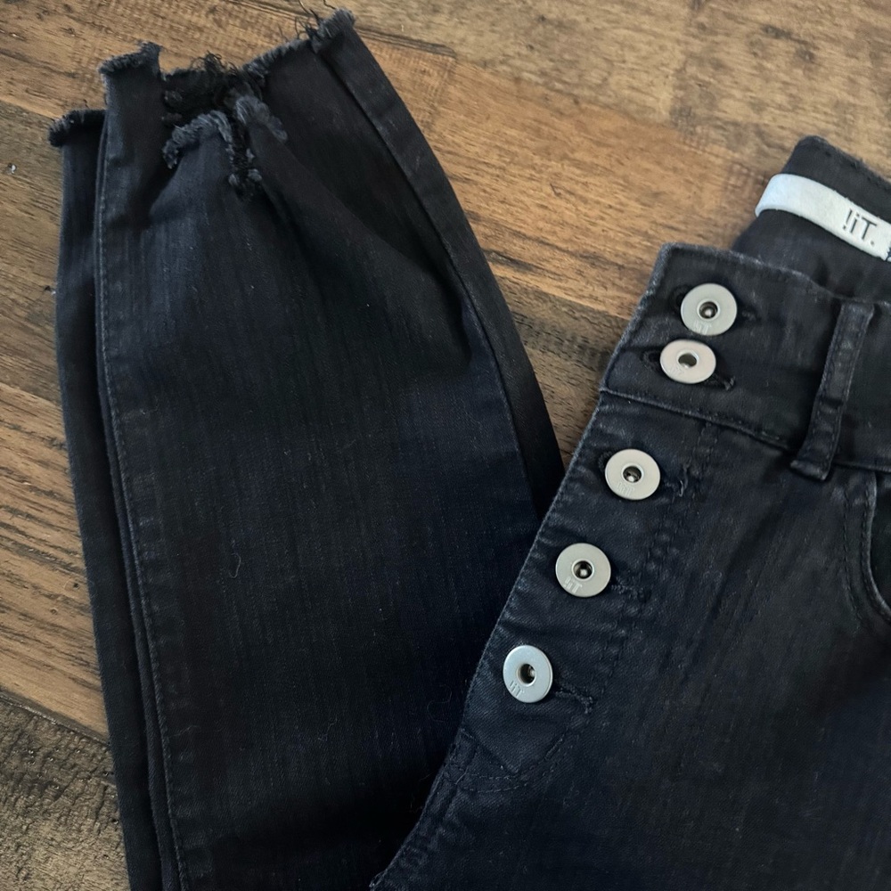 EUC !it Jeans Button Front Black Jeans - Picture 4 of 11